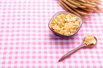 Breakfast corn flake on table