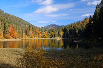 Fototapeta na wymiar Synevyr mountain lake in Carpathian mountains, Ukraine