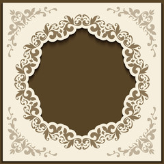 Vintage frame with floral swirls decoration