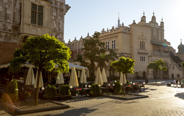 Obraz premium Town hall and cloth hall on Main Square in Krakow, Poland