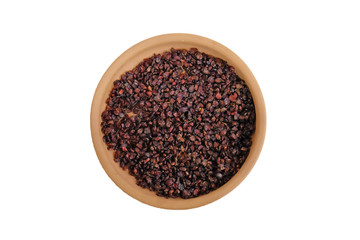 dried red berries of barberry.isolated on white