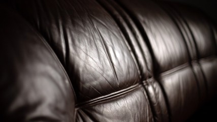 Close up leather sofa with blurred background