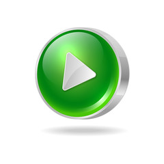 Green Play Symbol 3D vector