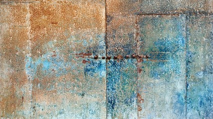 Colorful grunge and rusty metal plate - Background