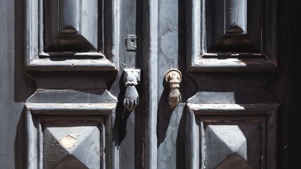Close up wooden old door