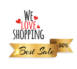 We Love Shopping Best Sale 50 Off Discount Label
