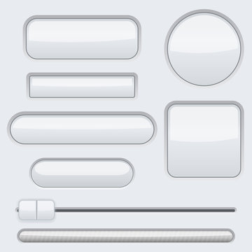White blank buttons. Web interface icons