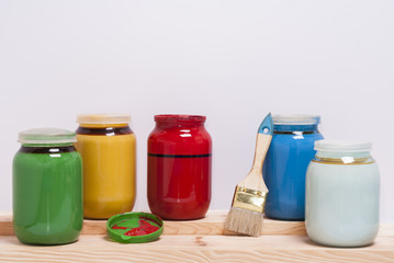 cans with paints