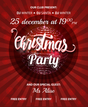  Vector Christmas Party design template. Vector illustration EPS10