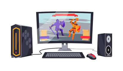 Gaming Personal Computer Vector Illustration