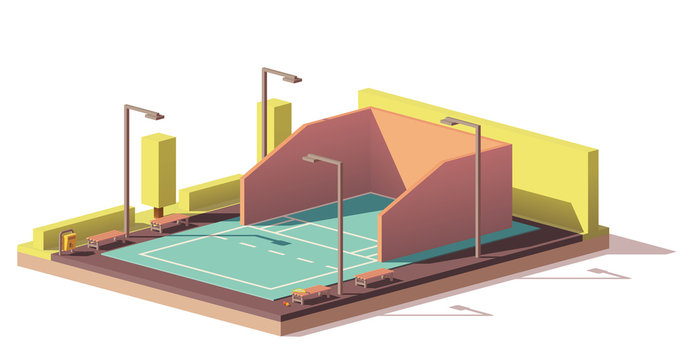 Vector low poly racquetball court