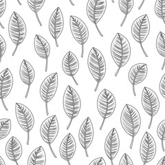 Seamless abstract nature background, hand draw