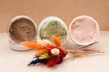 jars with body scrub