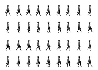 shopping girl walk cycle,  Animation sprite sheet, sprites, Loop animation