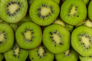 Fresh slices of kiwi fruit for background