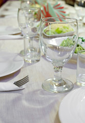 laid restaurant table