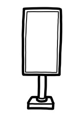 vertical board / cartoon vector and illustration, black and white, hand drawn, sketch style, isolated on white background.