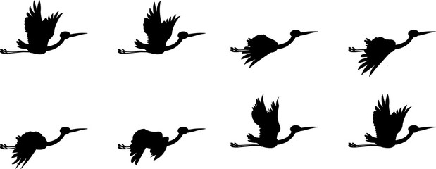 storks Flying Animation sprite sheet, Animation, Bird flying animation frames,  Silhouette