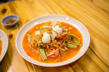egg in papaya spicy salad