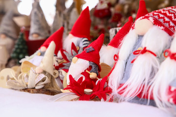 christmas santa Claus and gnomes puppets