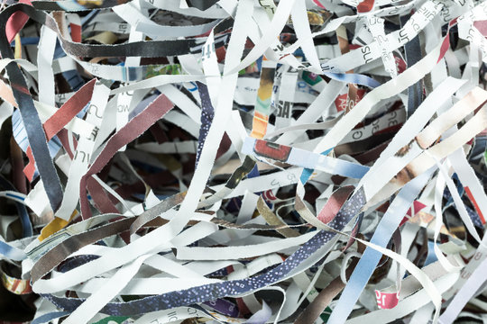 Long Strips Paper From Shredder Machine