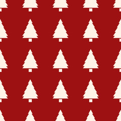 Vector Seamless Background - Pine Tree Pattern