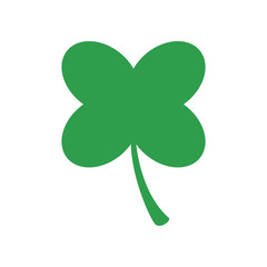 Four leaf clover. Vector icon. St Patricks day. Clover silhouette.