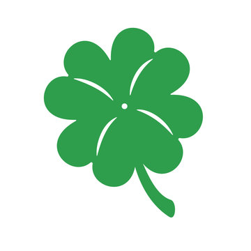 Four leaf clover. Vector icon. St Patricks day. Clover silhouette.