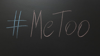 me too written on blackboard