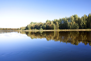 Calm and beautiful Kymijoki river in Finland.