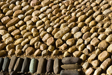 Close-up View of Light and Dark Pavement Cobbles, Mexico