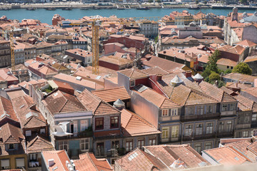 Top view of the historical centre of Porto