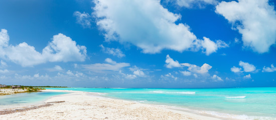 Beautiful Caribbean beach panorama
