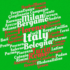 Italy cities word cloud