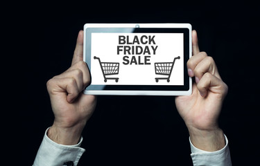 Black Friday Sale on screen tablet.