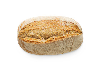 Rye bread loaf isolated at white background
