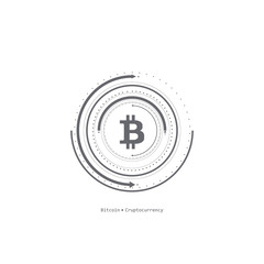 Obraz premium Virtual symbols of the coin bitcoin. Crypto currency. Abstract technology.