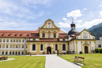 Fotobehang Stift Stams, a baroque Cistercian abbey in the municipality of Stams, state of Tyrol, western Austria © J. Ossorio Castillo