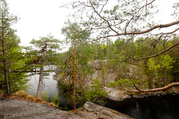 Beautiful landscape in the national park Repovesi, Finland, South Karelia.