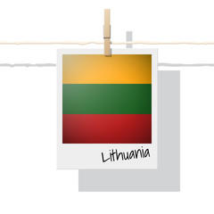 European country flag collection with photo of Lithuania flag , vector , illustration