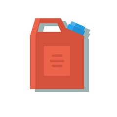 Blank plastic canister for motor oil. Stock flat vector illustration.