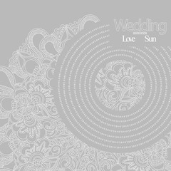 Invitation wedding card. Abstract flower pattern as lace.