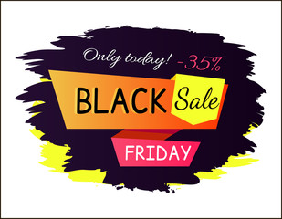 Only Today -35 Black Friday Vector Illustration
