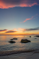 Fototapeta na wymiar Colorful sunset on Phu Quoc. Seascape view.
