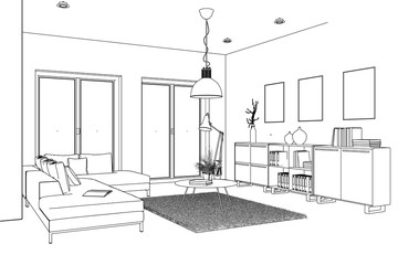Entwurf moderne Wohnung - 183205403