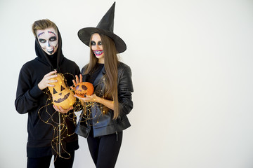People in halloween costumes