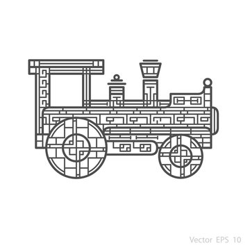 Abstract locomotive , pattern, coloring