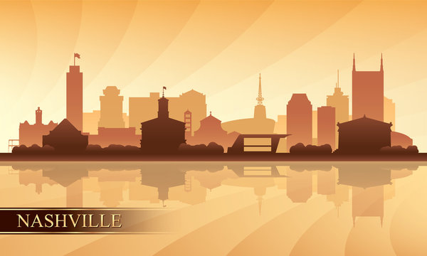 Nashville city skyline silhouette background