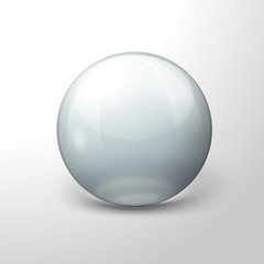 Vector realistic transparent ball, white background