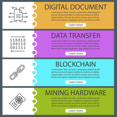 Cryptocurrency web banner templates set
